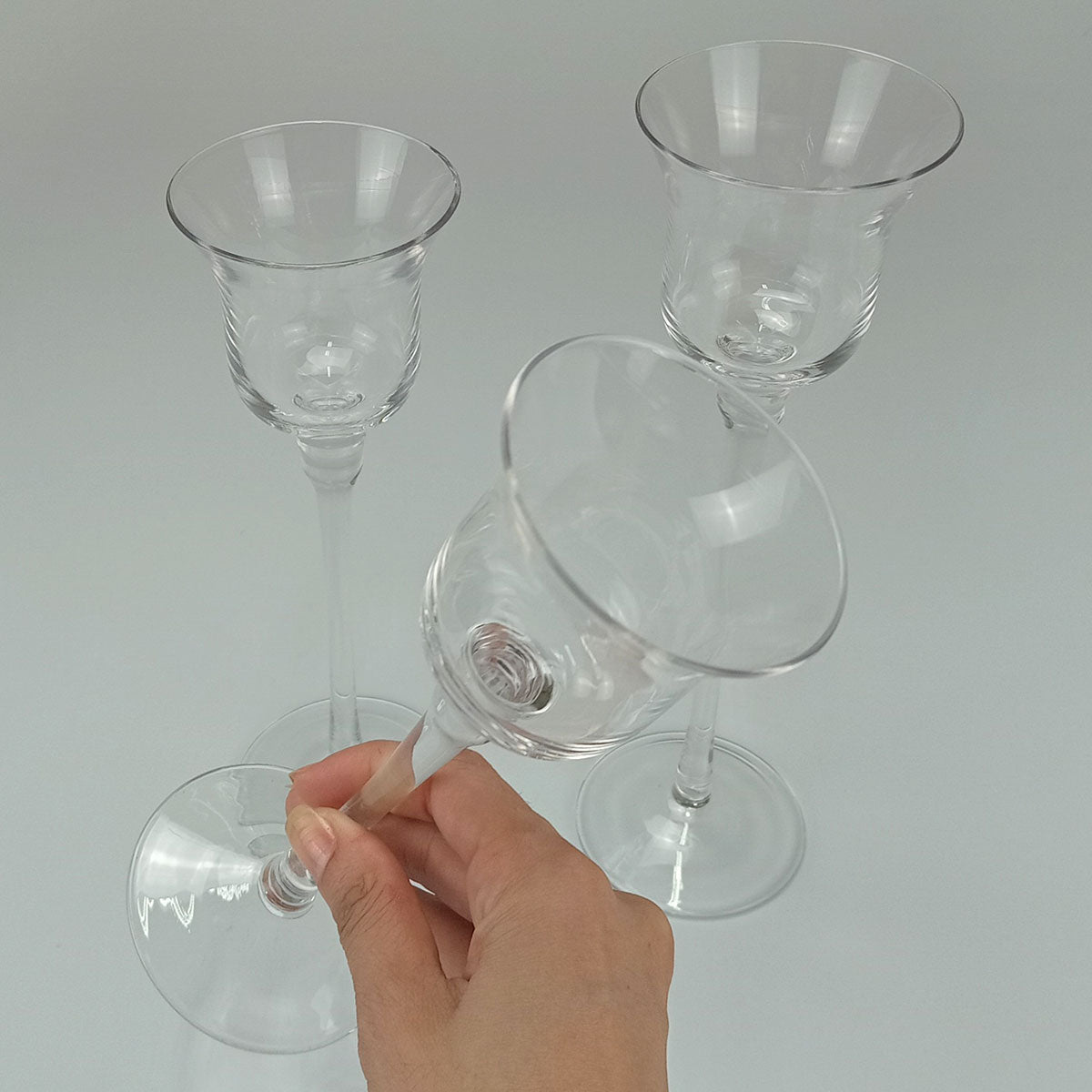 Conjunto de Castiçais em Vidro Transparente Home&Co - 3 Peças