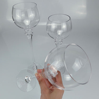 Conjunto de Castiçais em Vidro Transparente Home&Co 3 Peças