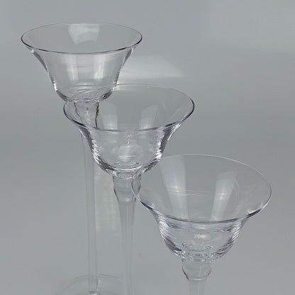 Conjunto de Castiçais de Vidro Transparente 3 Peças Home&Co Eco Crystal