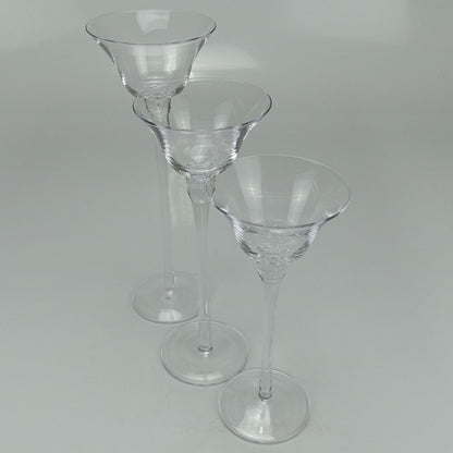 Conjunto de Castiçais de Vidro Transparente 3 Peças Home&Co Eco Crystal