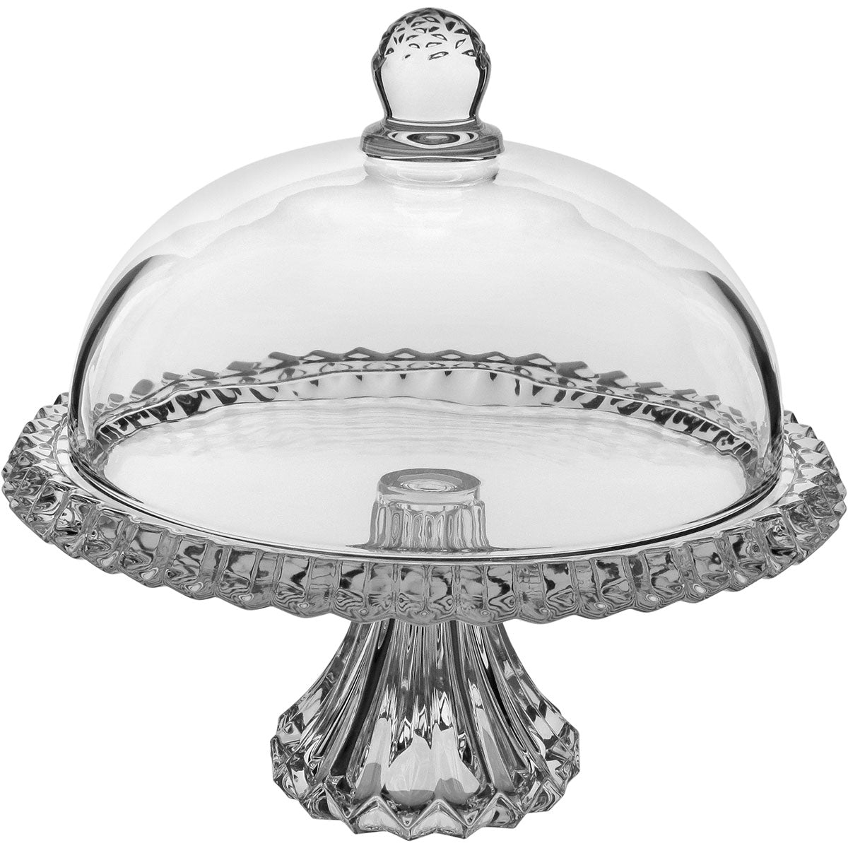 Prato de Bolo com Tampa Home&Co Eco Crystal 32cm Transparente Vidro