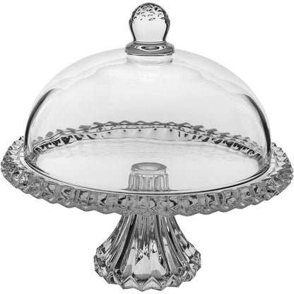 Prato de Bolo com Tampa Home&Co Eco Crystal 32cm Transparente Vidro