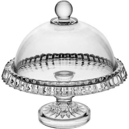 Prato de Bolo com Pé Home&Co 19cm Vidro Transparente com Tampa Eco Crystal