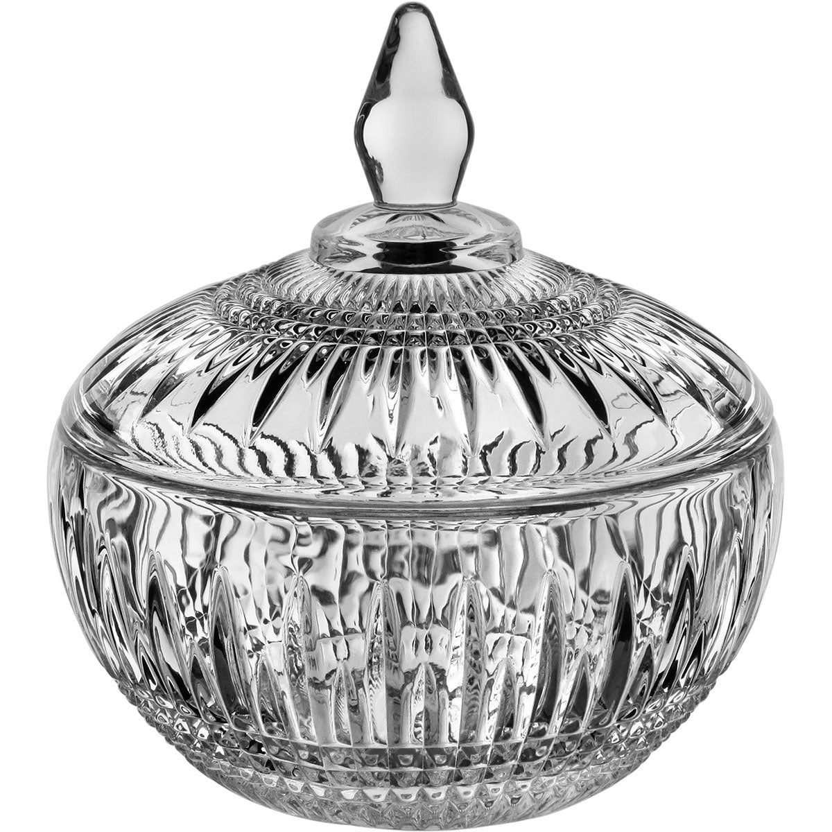 Potiche Redondo em Vidro Transparente Home&Co 15x14cm com Tampa