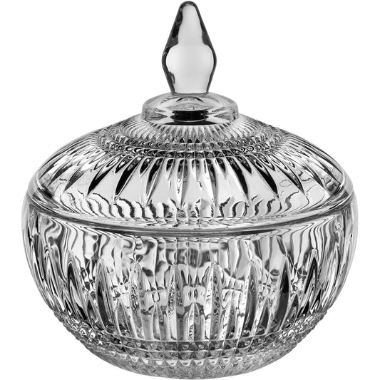 Potiche Redondo em Vidro Transparente Home&Co 15x14cm com Tampa