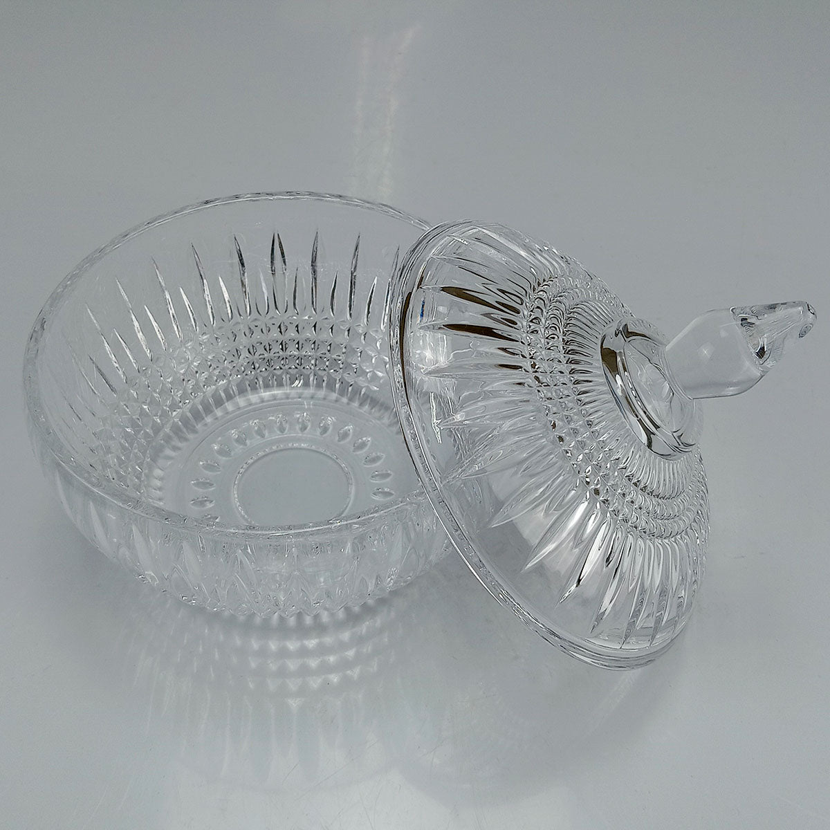 Potiche Redondo em Vidro Transparente Home&Co 15x14cm com Tampa