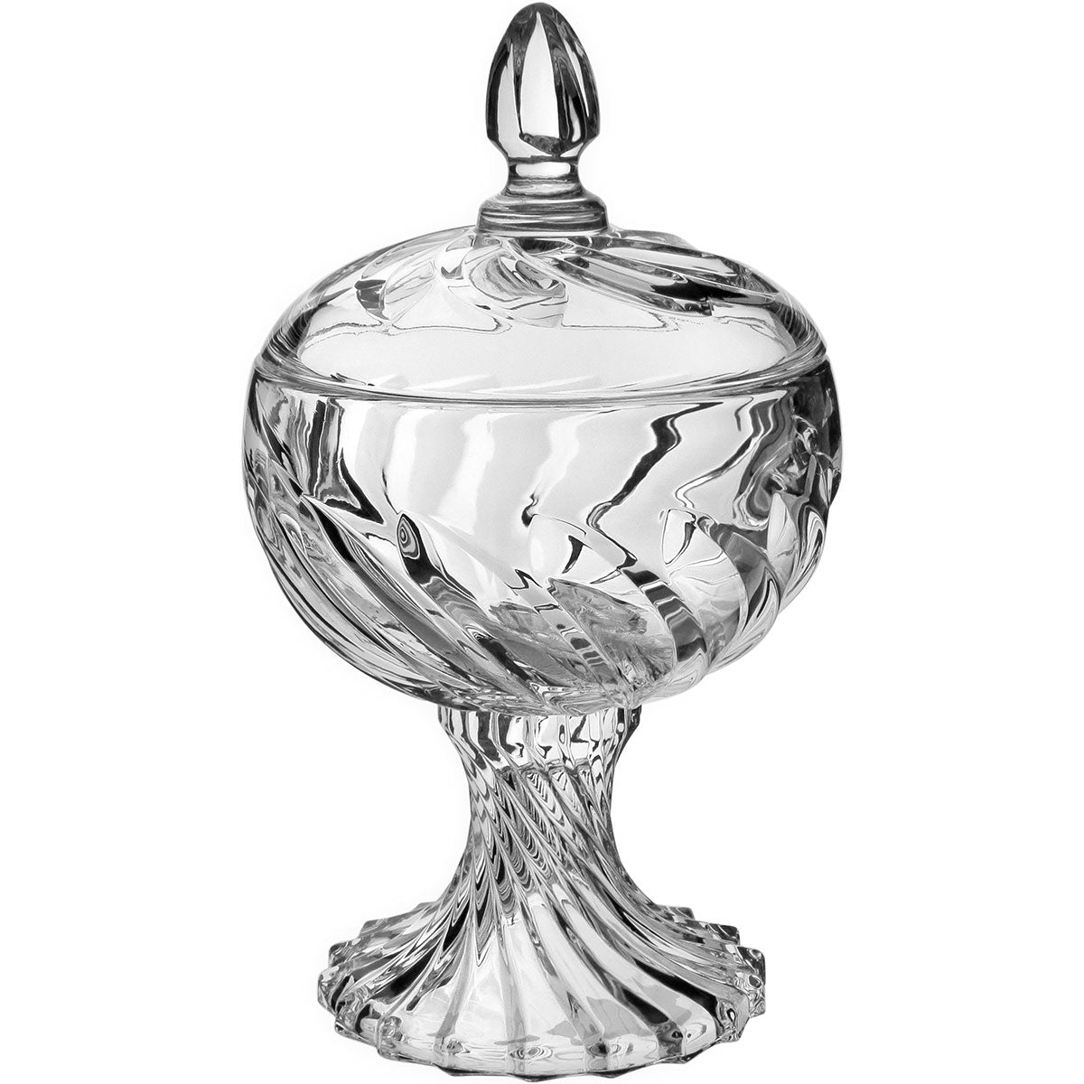 Potiche Redondo Transparente 27cm Home&Co com Tampa de Vidro Eco Crystal