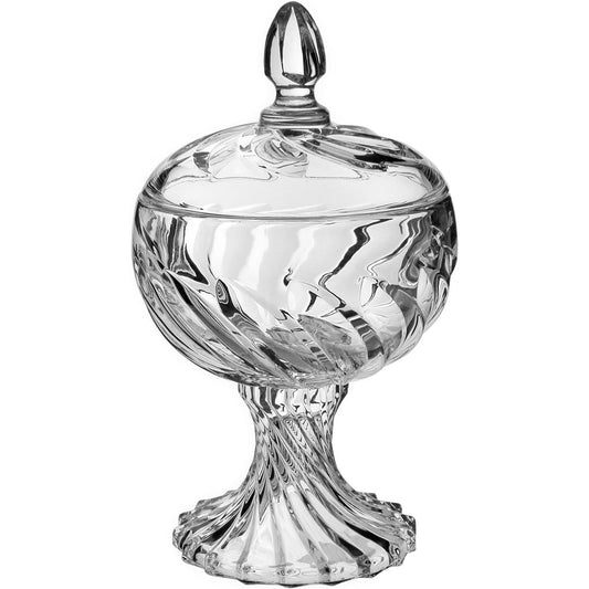 Potiche Redondo Transparente 27cm Home&Co com Tampa de Vidro Eco Crystal