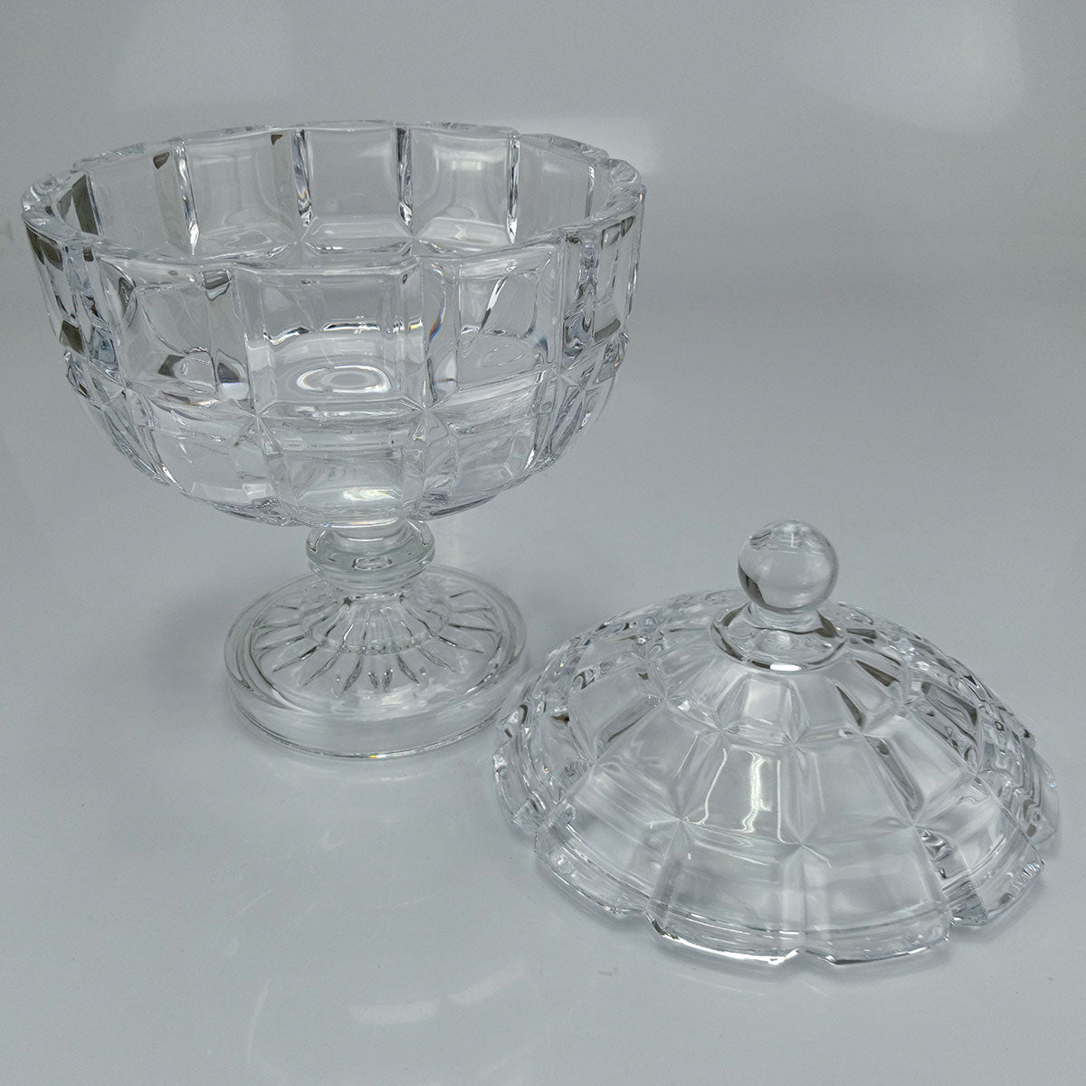 Potiche Redondo Transparente em Vidro Home&Co com Tampa Eco Crystal 26,5cm