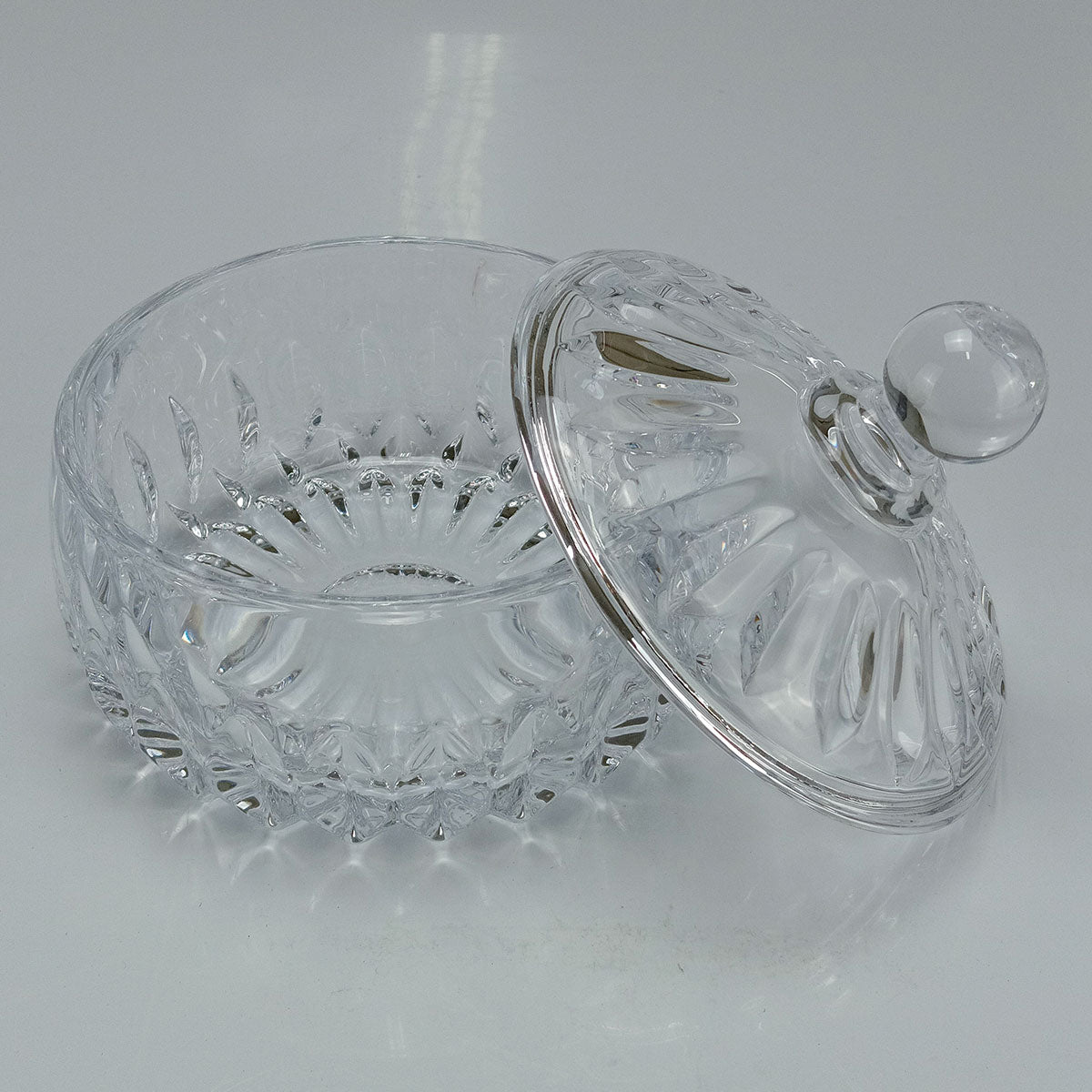 Potiche Redondo de Vidro Transparente Home&Co com Tampa 13x14cm