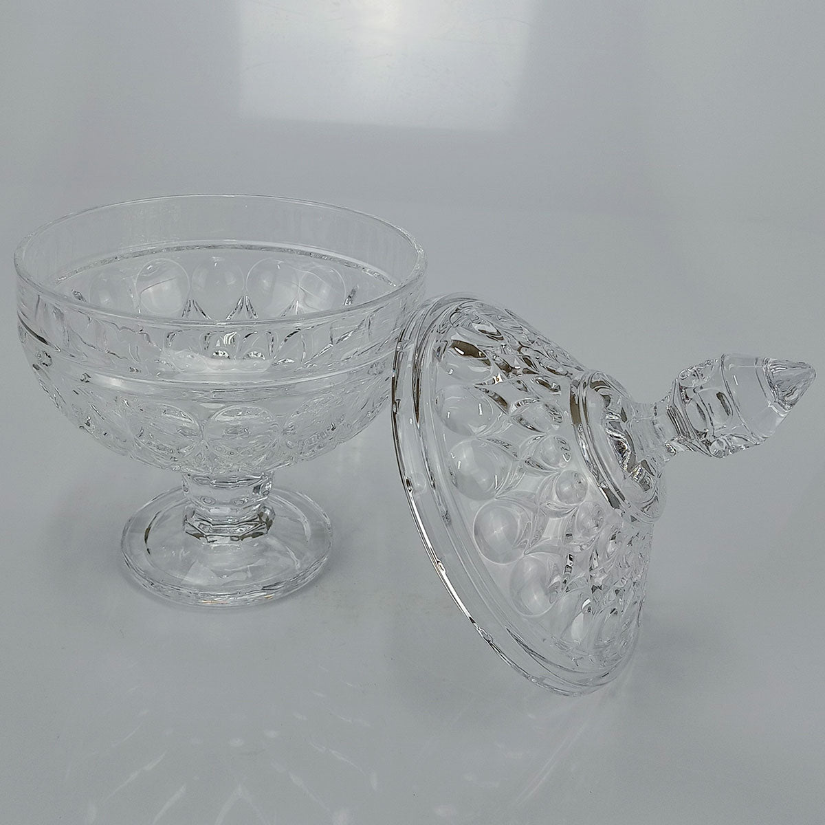 Potiche Redondo em Vidro Transparente Home&Co 24x15cm com Tampa