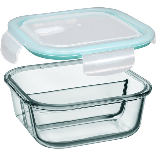 Pote Hermético 800ml Home&Co Vidro Temperado com 2 Divisões Transparente