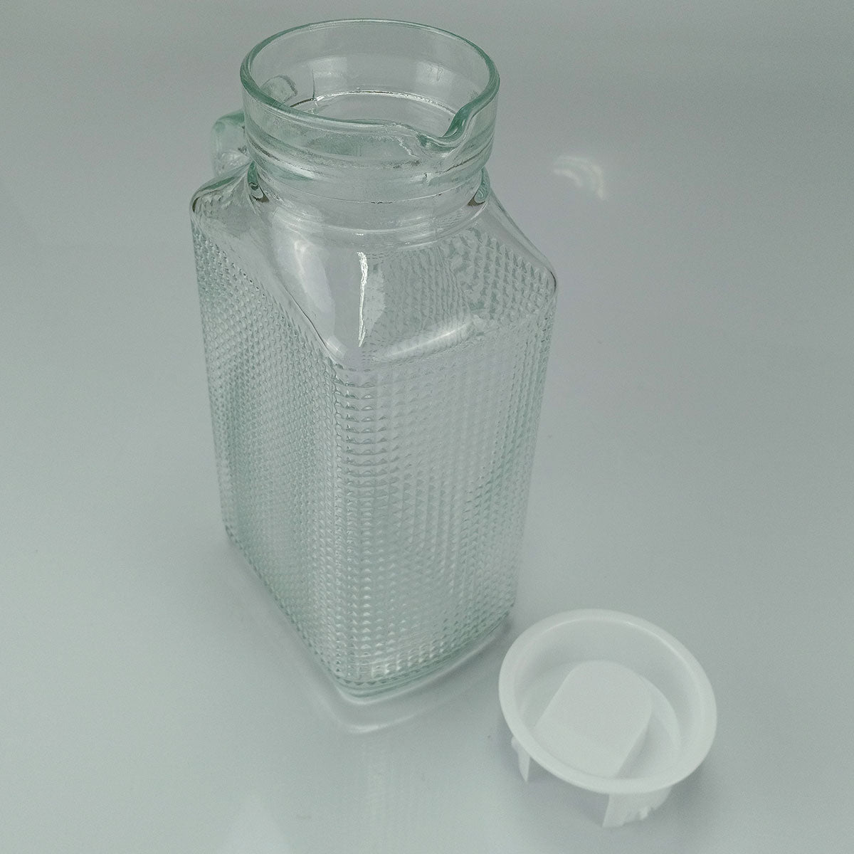 Jarra de Vidro Transparente Home&Co 1,5L com Tampa Branca 23x12cm