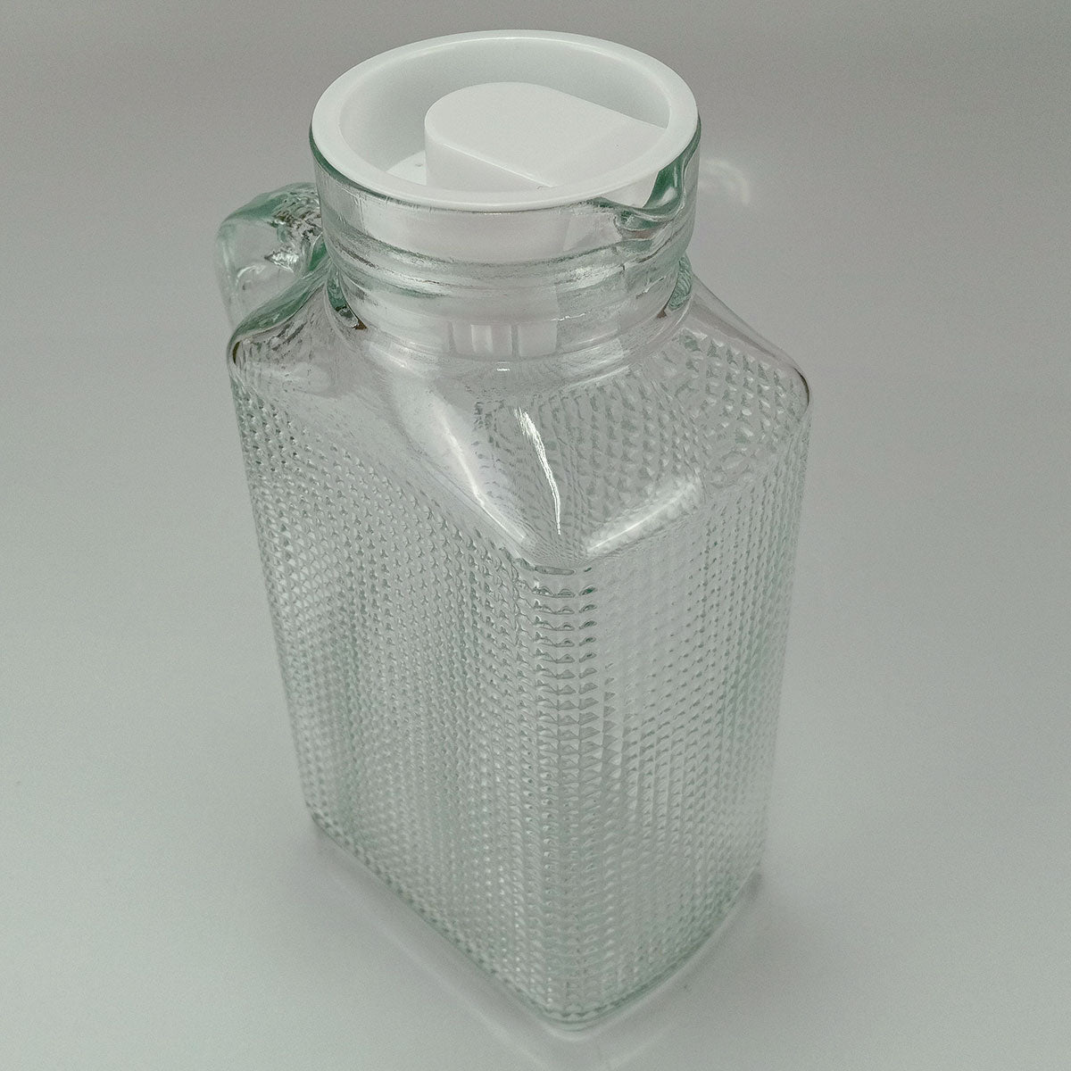 Jarra de Vidro Transparente Home&Co 1,5L com Tampa Branca 23x12cm