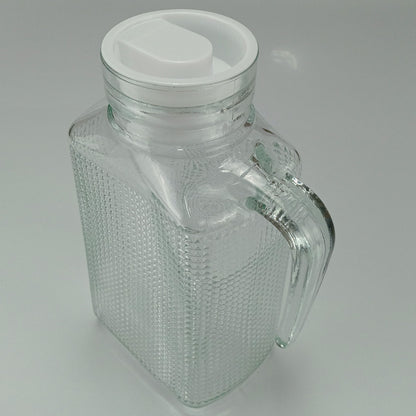 Jarra de Vidro Transparente Home&Co 1,5L com Tampa Branca 23x12cm