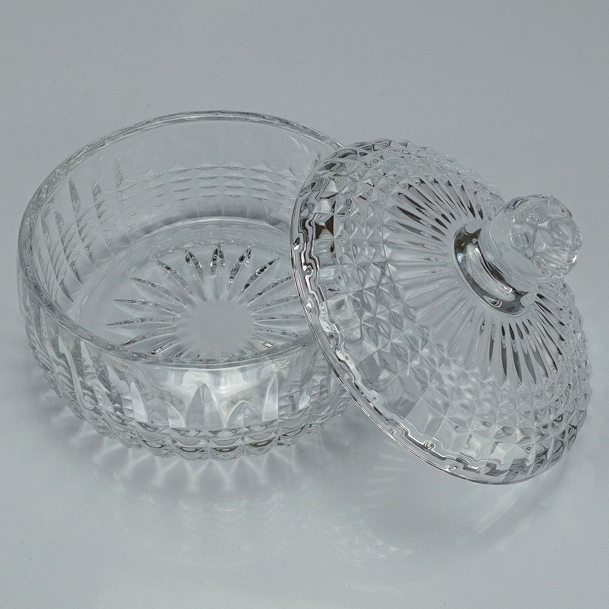 Potiche Redondo de Vidro Transparente Home&Co com Tampa 12x14cm