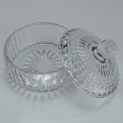 Potiche Redondo de Vidro Transparente Home&Co com Tampa 12x14cm