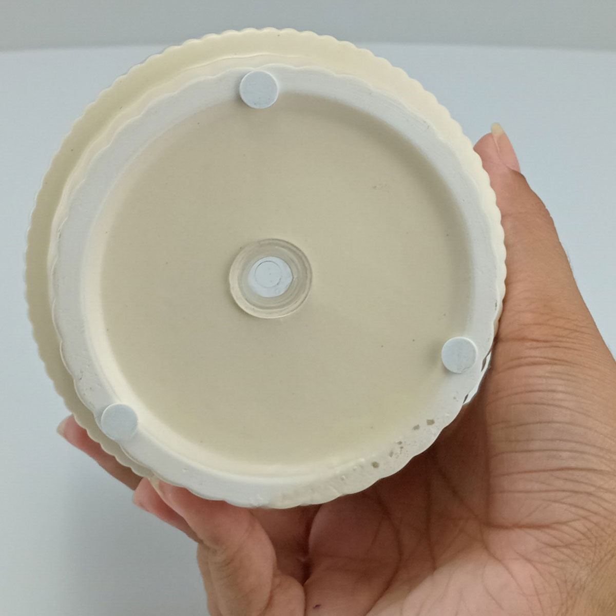 Cachepô Redondo Cerâmica Bege 12x12cm Home&Co para Plantas