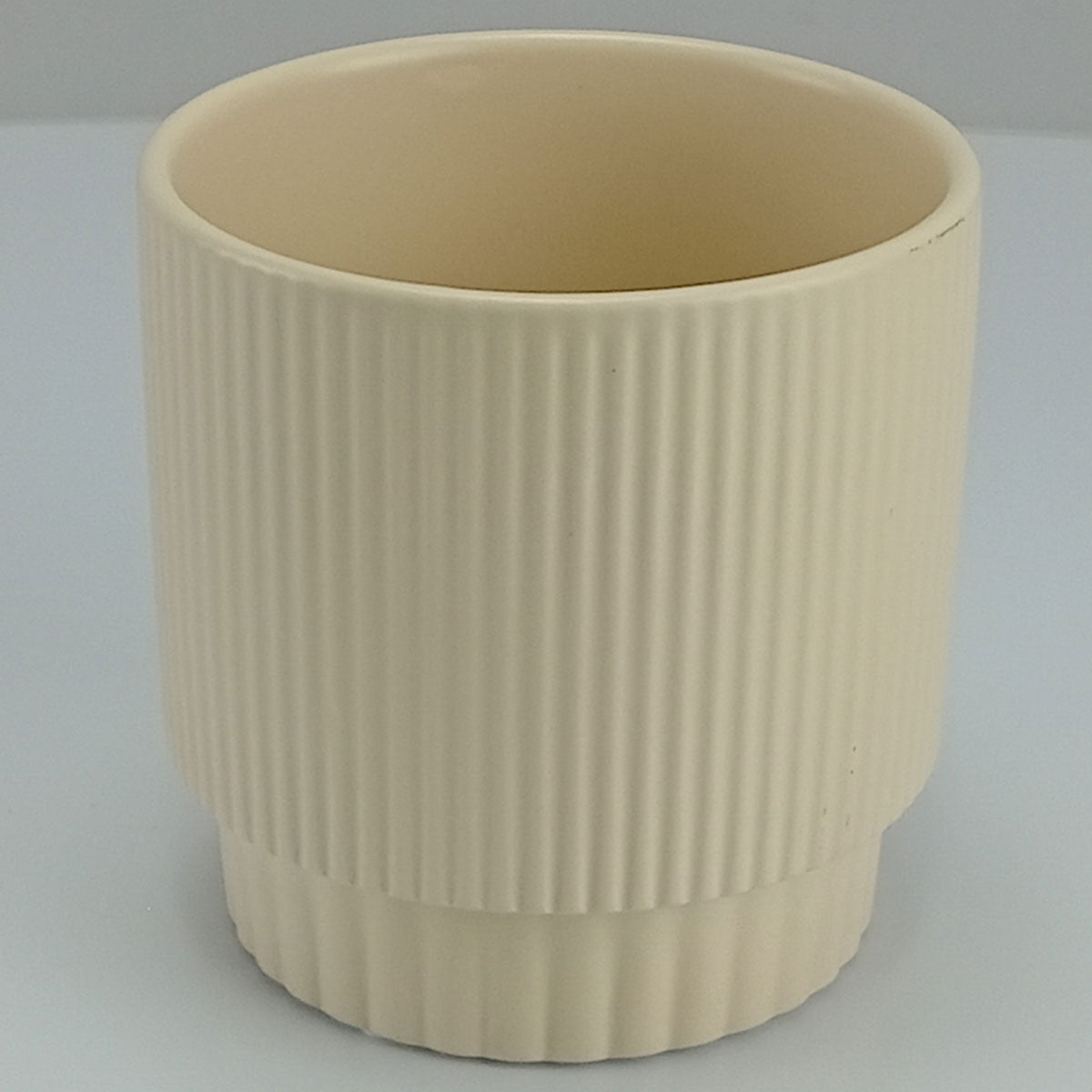 Cachepô Redondo Cerâmica Bege 12x12cm Home&Co para Plantas