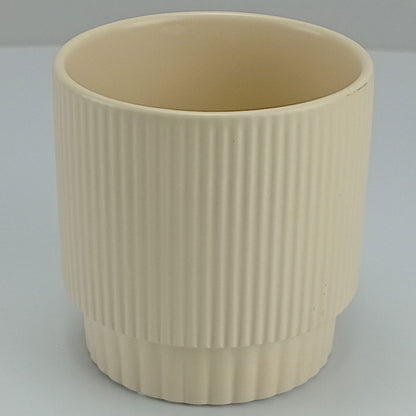 Cachepô Redondo Cerâmica Bege 12x12cm Home&Co para Plantas