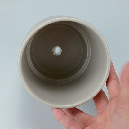 Cachepô Redondo Cerâmica Cinza Home&Co 12x12cm para Plantas