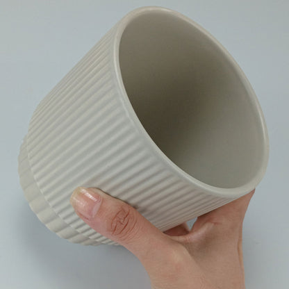 Cachepô Redondo Cerâmica Cinza Home&Co 12x12cm para Plantas