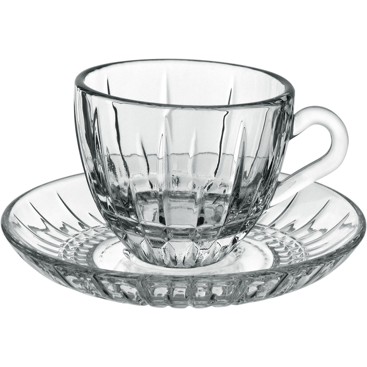 Conjunto 6 Xícaras de Café com Pires Home&Co Vidro Transparente 35ml