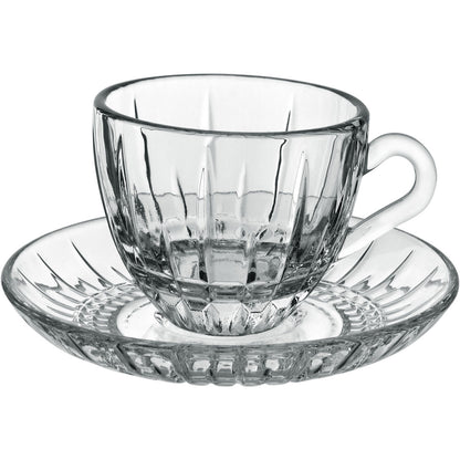 Conjunto 6 Xícaras de Café com Pires Home&Co Vidro Transparente 35ml