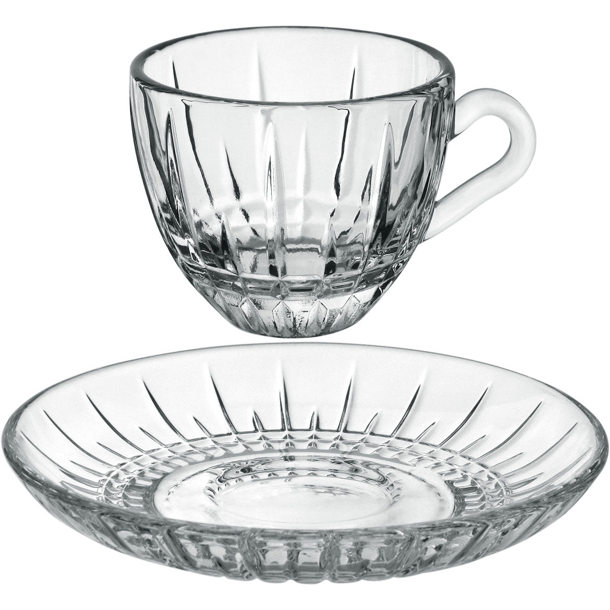 Conjunto 6 Xícaras de Café com Pires Home&Co Vidro Transparente 35ml