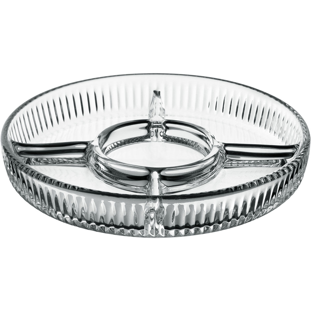 Petisqueira Vidro Transparente Home&Co 4 Divisões 23x23cm