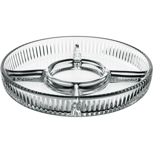 Petisqueira Vidro Transparente Home&Co 4 Divisões 23x23cm