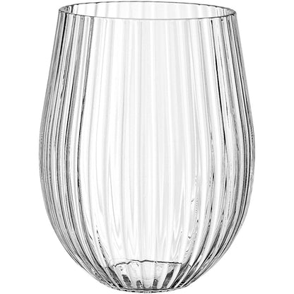 Copo Canelado Home&Co 500ml Vidro Transparente 12x7cm 6 Peças