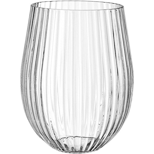 Copo Canelado Home&Co 500ml Vidro Transparente 12x7cm 6 Peças