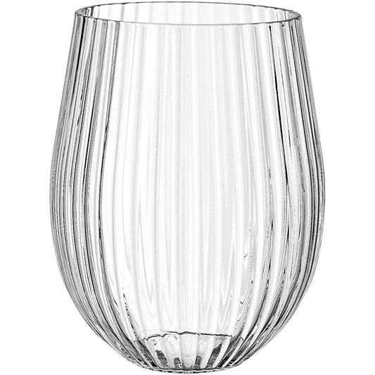Copo Canelado Home&Co 500ml Vidro Transparente 12x7cm 6 Peças