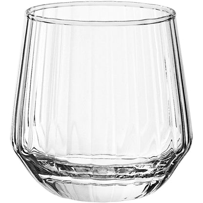 Copo Canelado de Vidro Home&Co 370ml Transparente 9x9x9cm