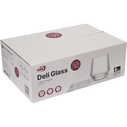 Copo Canelado de Vidro Home&Co 370ml Transparente 9x9x9cm