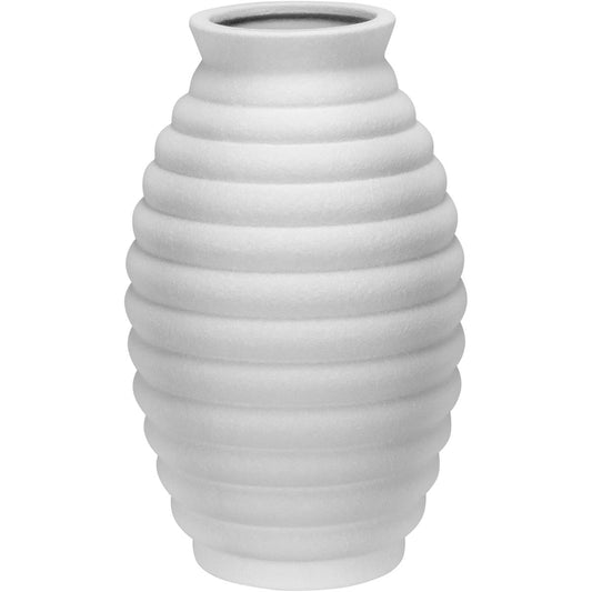 Vaso Redondo Home&co Cerâmica 30x19x19cm Marfim