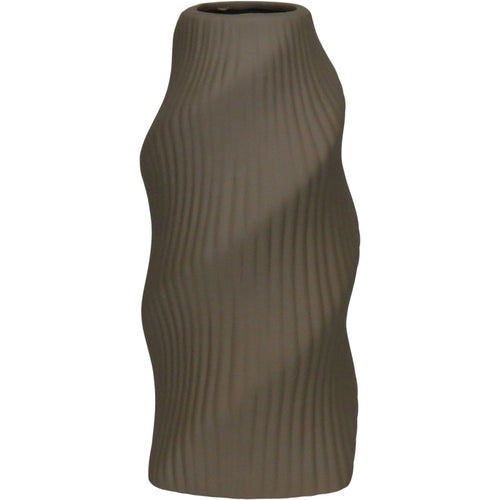 Vaso Redondo Home&co Cerâmica 25x10x10cm Cinza