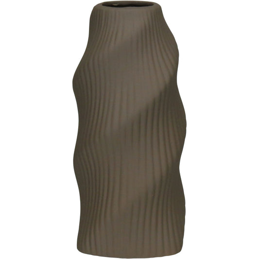 Vaso Redondo Home&co Cerâmica 25x10x10cm Cinza