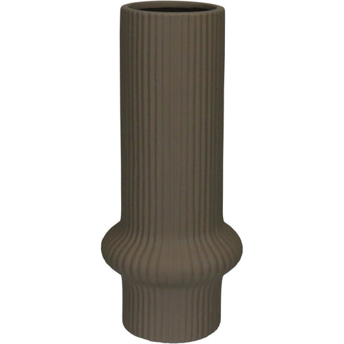 Vaso Redondo Home&co Cerâmica 30x11x11cm Cinza