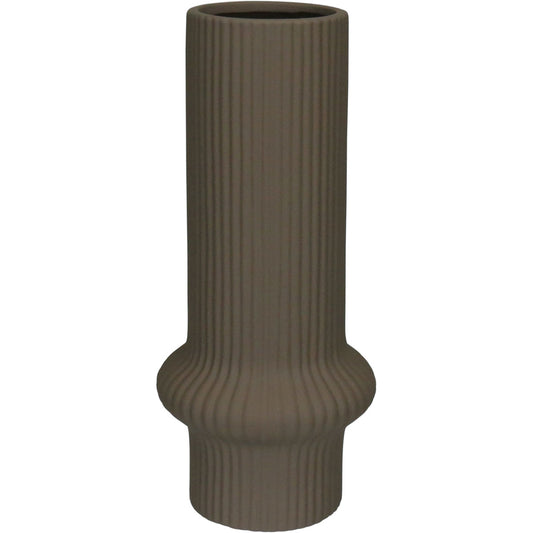 Vaso Redondo Home&co Cerâmica 30x11x11cm Cinza