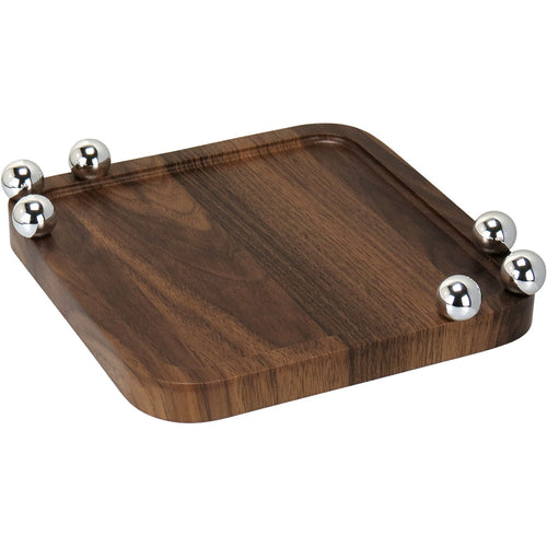 Bandeja Quadrada Home&Co MDF Natural 20x20cm para Servir Snacks e Bebidas