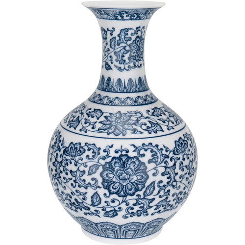 Vaso Redondo Bone China Home&co 24x16x16cm Azul