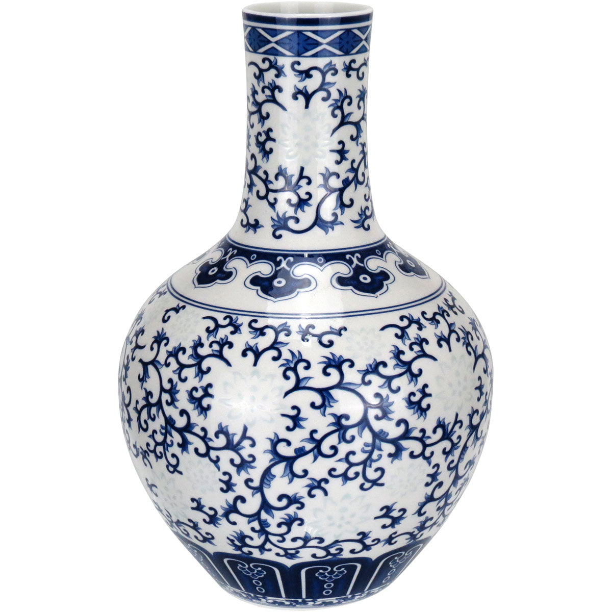 Vaso Redondo Bone China Home&co 23x15x15cm Azul