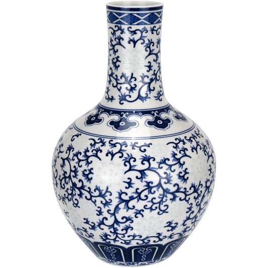 Vaso Redondo Bone China Home&co 23x15x15cm Azul