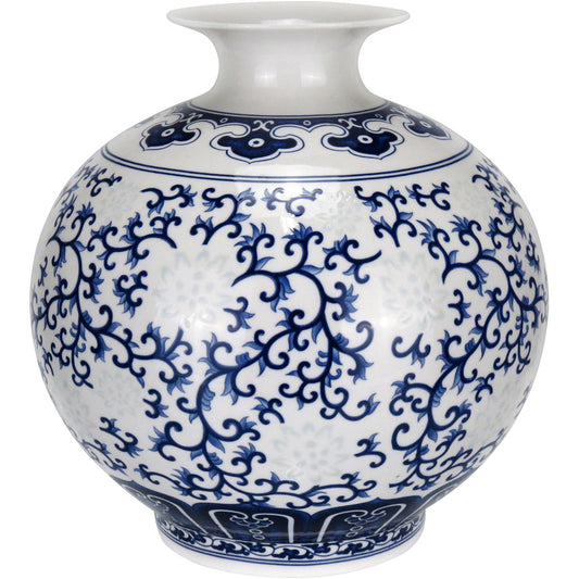 Vaso Redondo Bone China Home&co 17x16x16cm Azul