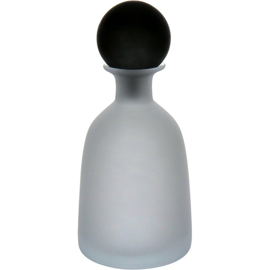 Garrafa Decorativa de Vidro Home&Co 32cm Branco Tampa Fumê