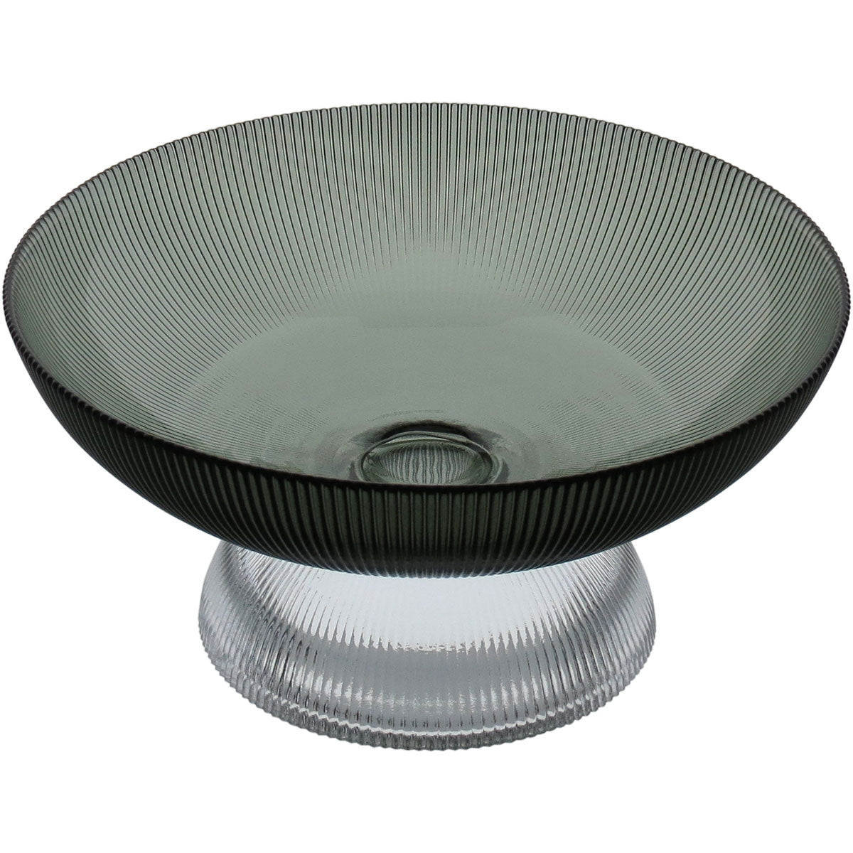 Centro de Mesa Vidro Fumê Home&Co 12x25cm com Pé Decorativo