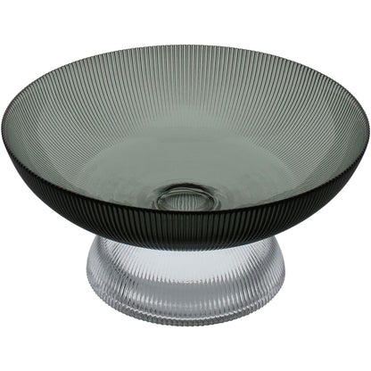 Centro de Mesa Vidro Fumê Home&Co 12x25cm com Pé Decorativo