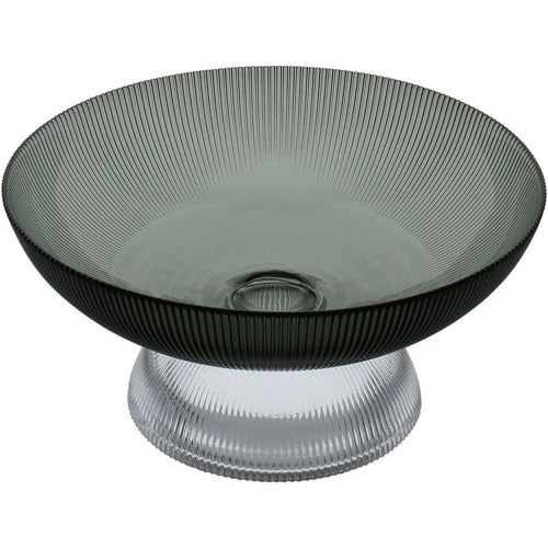 Centro de Mesa Vidro Fumê Home&Co 12x25cm com Pé Decorativo